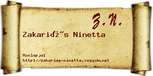 Zakariás Ninetta névjegykártya